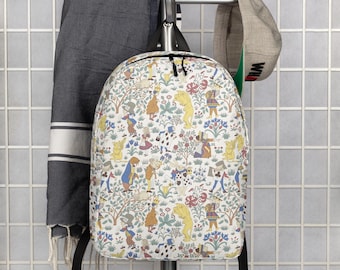 Voysey Alice in Wonderland Minimalist Backpack, Everyday Backpack, Travel Bag, Modern Laptop Backpack, Aesthetic Gift, Gifts