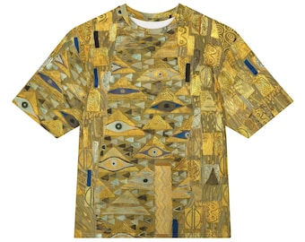 Gustav Klimt Portrait of Adele Bloch-Bauer I All-Over Print Heavyweight Loose Fit Cotton T-Shirt, Art History Painting Tee, Cultural Gifts