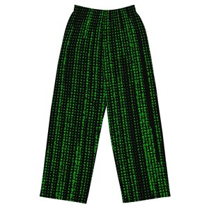 Binary Code Pattern All-over print unisex wide-leg pants, Gift for Him, Gift for Her, Gifts, Aesthetic gifts, Gifts