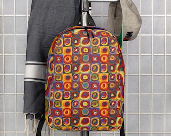 Kandinsky Colorful Circles Minimalist Backpack, Everyday Backpack, Travel Bag, Modern Laptop Backpack, Aesthetic Gift, Gifts, Waterproof