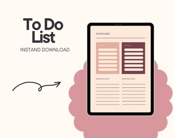 Printable To-Do List PDF | Daily Task Planner | Minimalist Productivity Template for Work or Home
