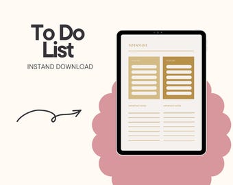 Printable To-Do List PDF | Daily Task Planner | Minimalist Productivity Template for Work or Home