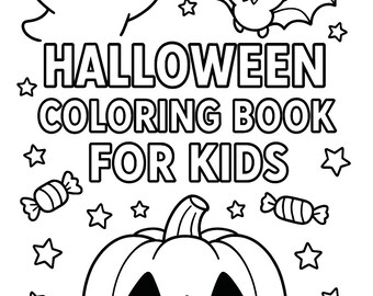 Halloween Coloring Book Printable PDF | 45 Easy Pages Pumpkins Ghosts Witches Simple Bold Designs
