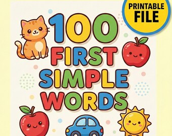 100 First Words Flashcards MEGA Bundle • Montessori Toddler Learning • Cute & Modern Pastel Cards • Animals • Food • Home • Shapes • Colors