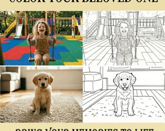 Custom Photo to Coloring Page | Personalized Portrait (PDF)