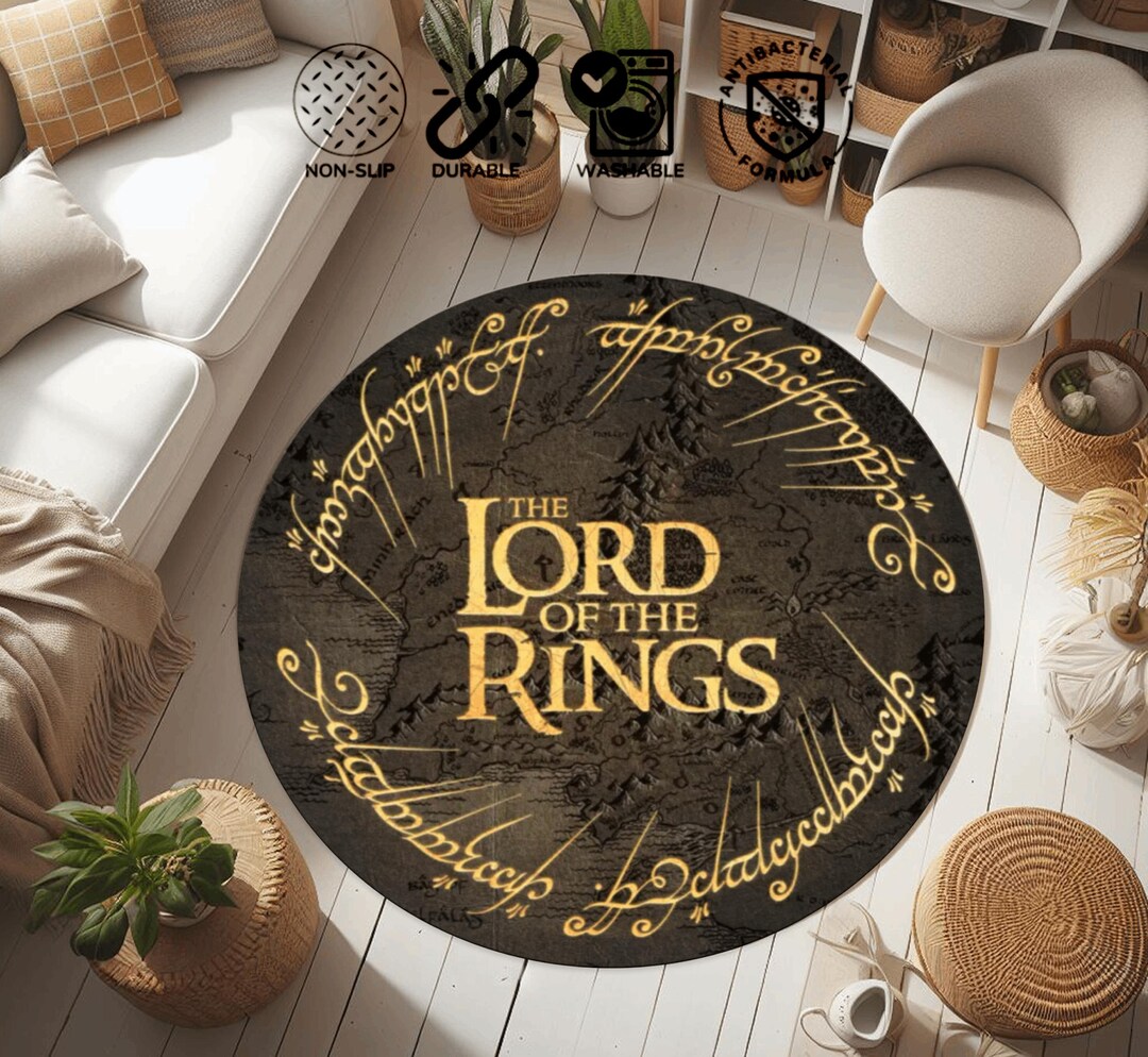 Lord of the Rings Round Rug: Non-slip Movie Decor - Etsy