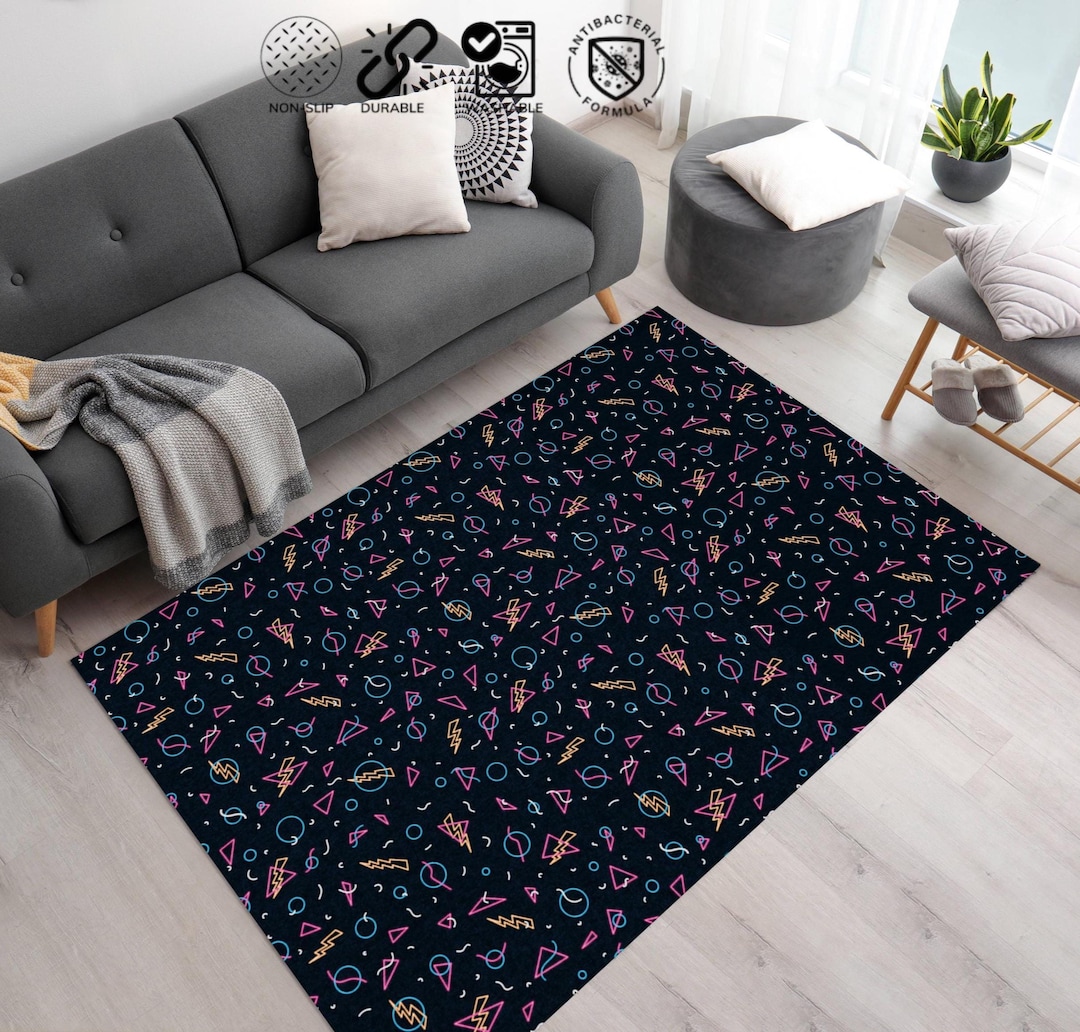 Retro Arcade Rug: 80s Gaming Room Carpet - Etsy