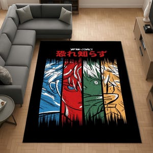 Anime Area Rug: Manga Character Floor Mat, Japanese Art