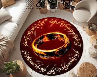 Lord of rings rug: The One Ring Round Floor Mat, Lord of the ring rug