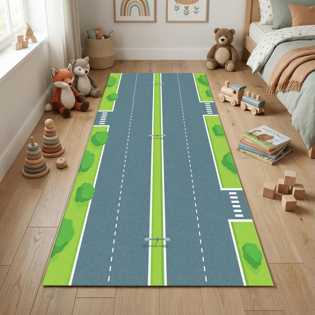 Race Track Rug: Kids Race Tracks Rugs Boys Room Decor, Gift for Him - Etsy