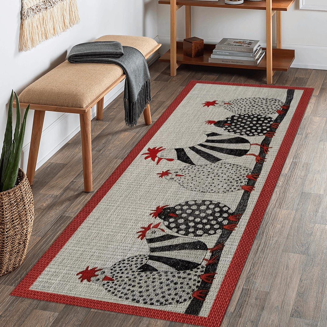 Chicken Rug Large Chicken Rug: Kitchen Washable Nonslip Accent Rug, Runner Carpet - Etsy