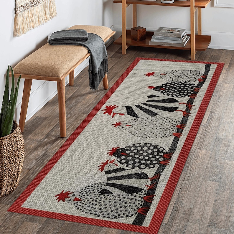 Chiken Rugs Chicken Rug: Kitchen Washable Nonslip Accent Rug, Runner Carpet - Etsy