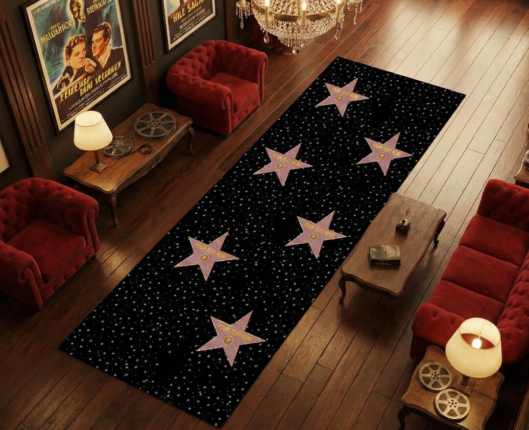 Aplinestars Rug Hollywood Star Runner Rug: Popular Home Decor, Hallway Rugs - Etsy