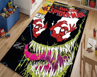 Custom Spiderman Rug: Superhero Decor,Comic Book Area Rug