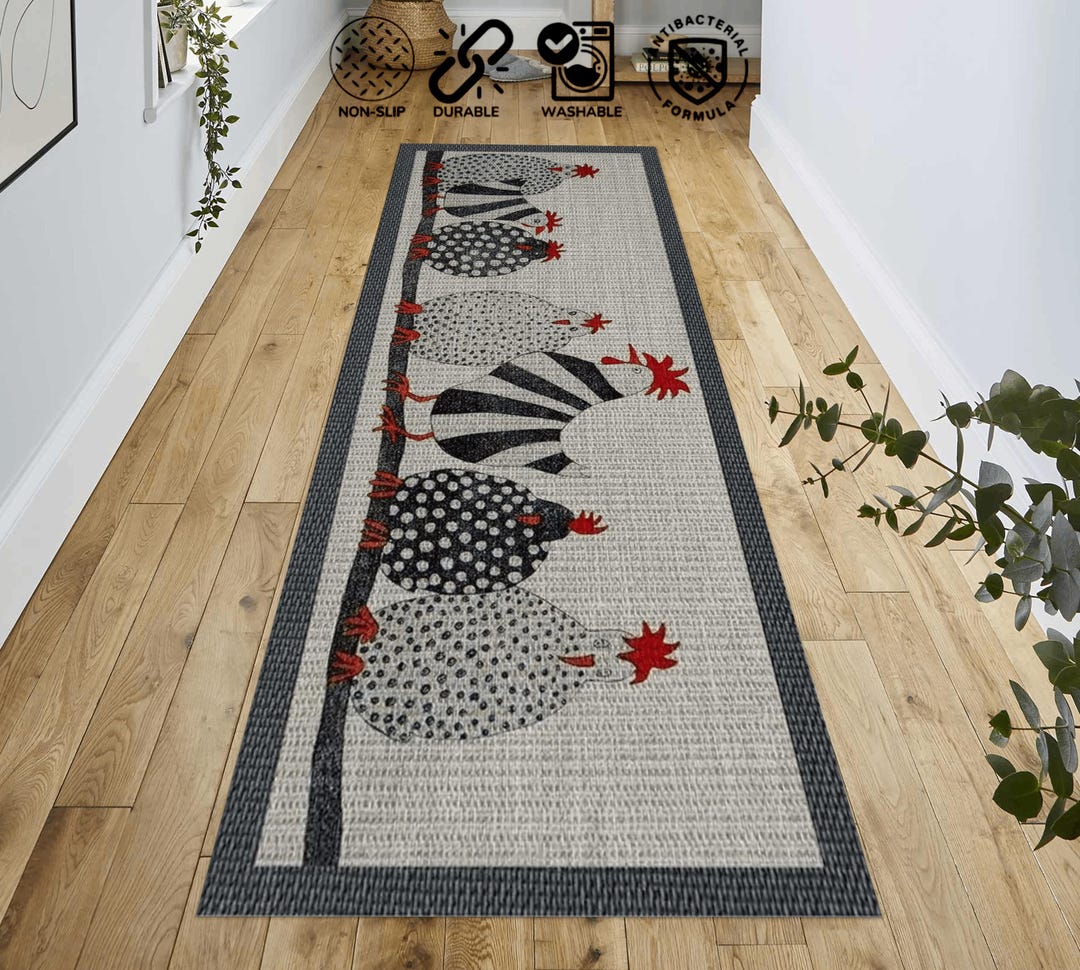 Behg Designs Chicken Rug Chicken Kitchen Runner Rug: Washable Nonslip Accent Rug - Etsy