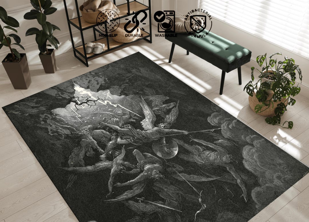 A Rug Hell Gothic Art Rug: the Mouth of Hell - Artful Rug - Etsy