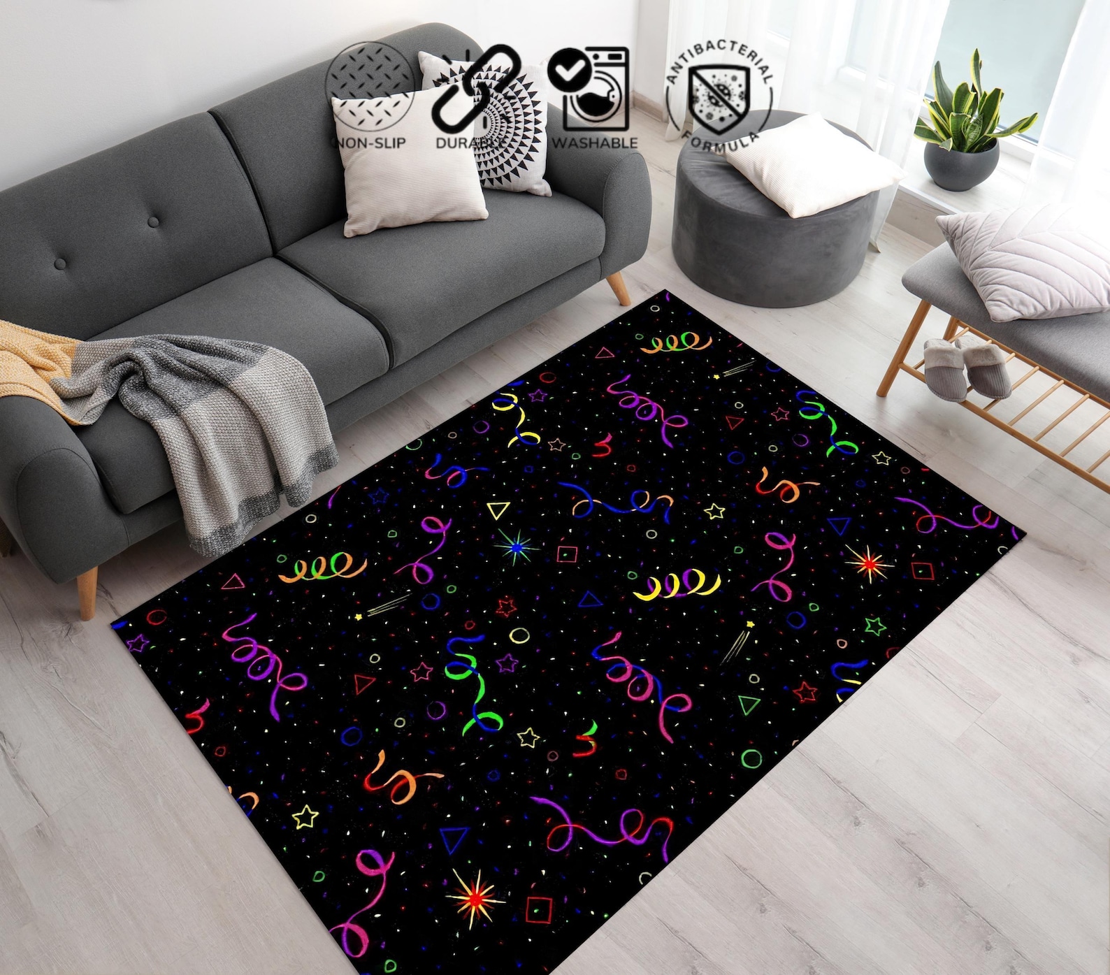 Retro Arcade Rug: 80s Gaming Room Carpet - Etsy