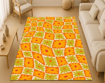 Funky Rugs: Odjazdowy, Funky Dywan Do Salonu, Kolorowy Dywan Retro z Lat 70.