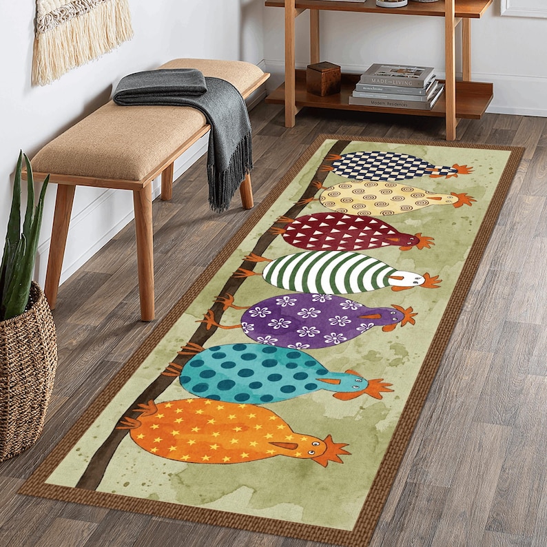 Chicken Kitchen Rug Chicken Kitchen Runner Rug: Washable Nonslip Accent Rug, Modern Home ...