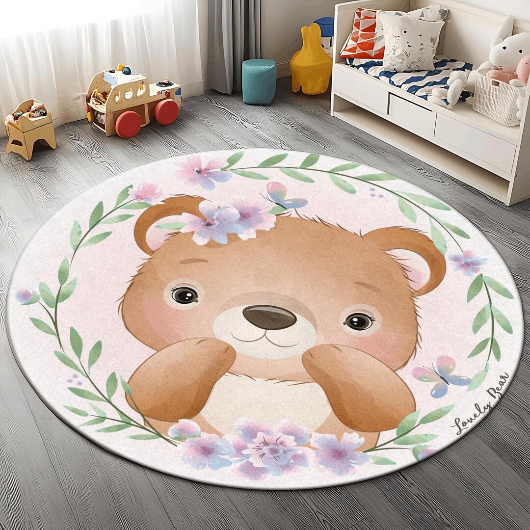 Stray Kids Rug Nursery Bear Round Rug : Fun Stray Kids Rugs Large - Etsy