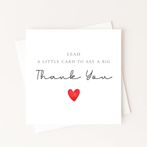 Just A Little Card To Say A Big Thank You, Personalised Card, Thank You Card