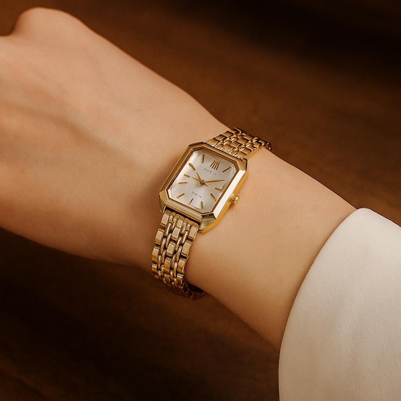 Elegant Gold Rectangle Watch for Women – Luxury Quartz  display picture 3
