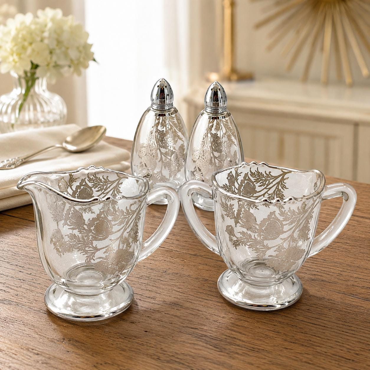Vintage Glass With Silver Overlay - Etsy