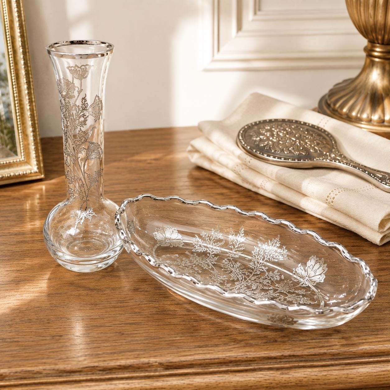 Vintage Glass With Silver Overlay - Etsy