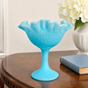 Fenton Glass Candy Dish Blue - Etsy