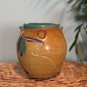 Peter Kaiser Stoneware Pot, Art Nouveau Style, Southwestern Colors, Baltimore Artist