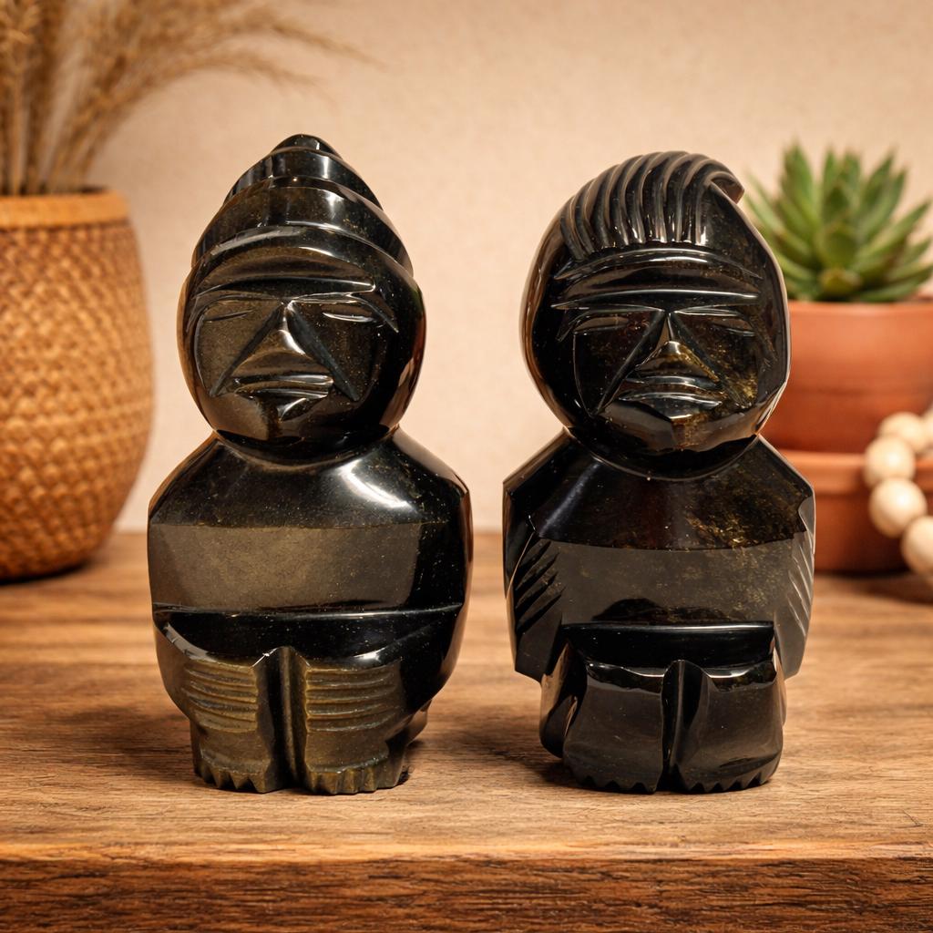Aztec Black Obsidian Statue - Etsy