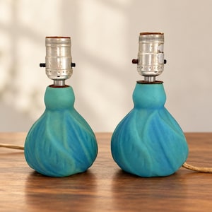 Vintage Van Briggle #851 Ming Turquoise Pottery Lamp | Turquoise Accent Light | Choose Large or Small