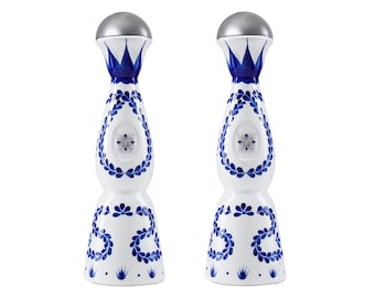 Set van 2 Clase Azul Reposado tequila talavera aardewerk keramische flessenkaraffen | Handgemaakte Mexicaanse kunst | Lege flessen | Luxe barinrichting
