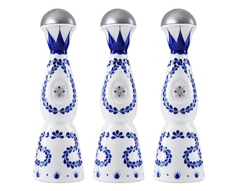 Juego de 3 decantadores de cerámica de Talavera para tequila Clase Azul Reposado / Arte mexicano artesanal / Botellas vacías / Decoración de bar de lujo