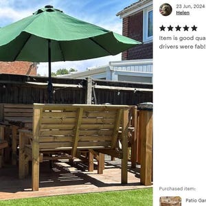 Conjunto de jardín para patio: mesa de madera de 137 cm, 2 bancos y 2 sillas imagen 3