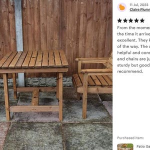 Patio Garden Set - 3ft Square Table & 2 Chairs afbeelding 9