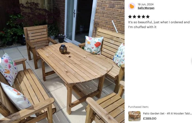 Conjunto de jardín para patio: mesa de madera de 137 cm, 2 bancos y 2 sillas imagen 17