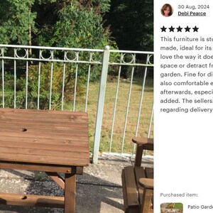 Patio Garden Set - 3ft Square Table & 2 Chairs afbeelding 7