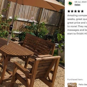 Conjunto de jardín para patio: mesa de madera de 137 cm, 2 bancos y 2 sillas imagen 13
