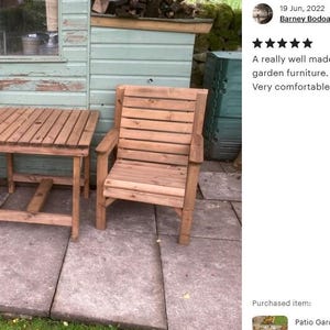 Patio Garden Set - 3ft Square Table & 2 Chairs afbeelding 10