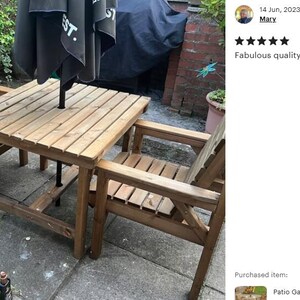 Patio Garden Set - 3ft Square Table & 2 Chairs afbeelding 6