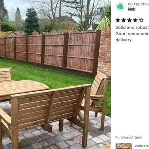 Conjunto de jardín para patio: mesa de madera de 137 cm, 2 bancos y 2 sillas imagen 10