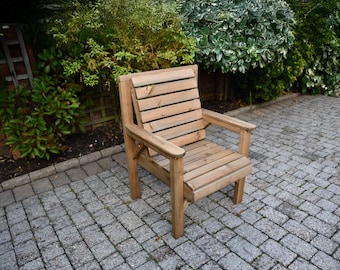 Handmade Wooden Garden Chair, Bespoke Outdoor Seating