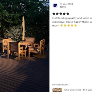 Conjunto de jardín para patio: mesa de madera de 137 cm, 2 bancos y 2 sillas imagen 11