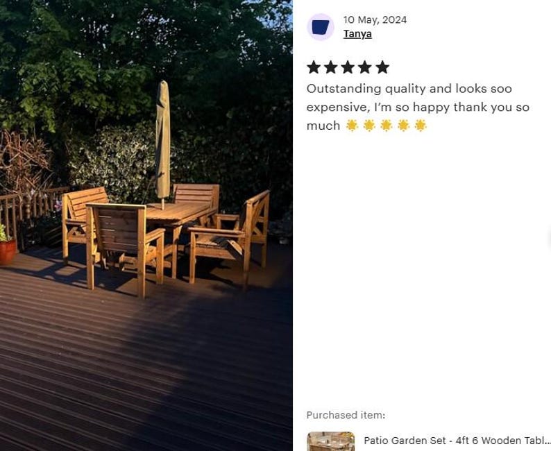 Conjunto de jardín para patio: mesa de madera de 137 cm, 2 bancos y 2 sillas imagen 11