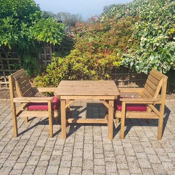 Patio Garden Set - 3ft Square Table & 2 Chairs
