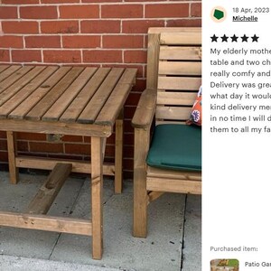 Patio Garden Set - 3ft Square Table & 2 Chairs afbeelding 5