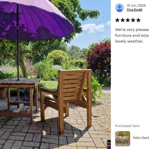 Patio Garden Set - 3ft Square Table & 2 Chairs afbeelding 13