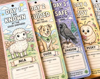 VBS 2026 Emerald Crossing themakleuring bladwijzers, Psalm 23 Bible Verse Craft, VBS 5-activiteitenset voor christelijke kinderen
