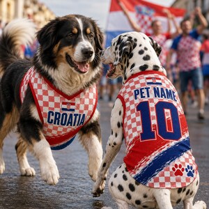 Personalized Croatia Dog Jersey, Custom Croatia Pet Soccer Shirt, Custom Pet Jersey, Pet Gameday Outfit, Croatia Football Dog Clothes